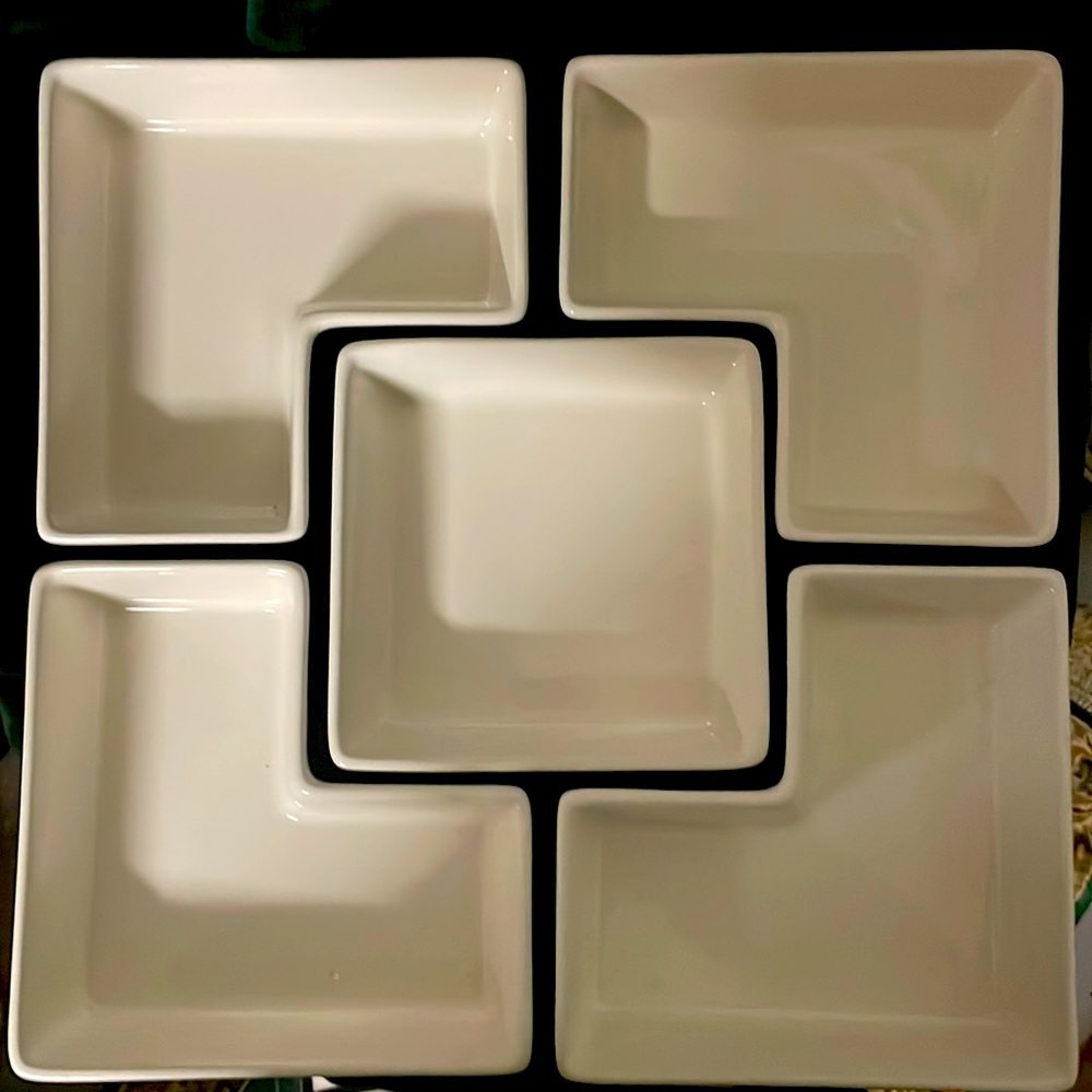 Pottery Barn Sausalito Square serving set. 5 piece set.